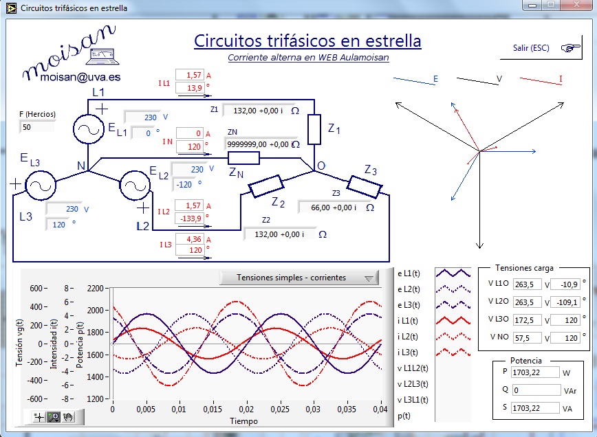 Exemplo de carga R1, R2 =132 ohm. R3 = 66 ohm.