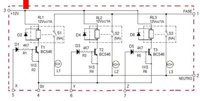 esta é a placa 3 de acionamento dos sinaleiros pelos relés,